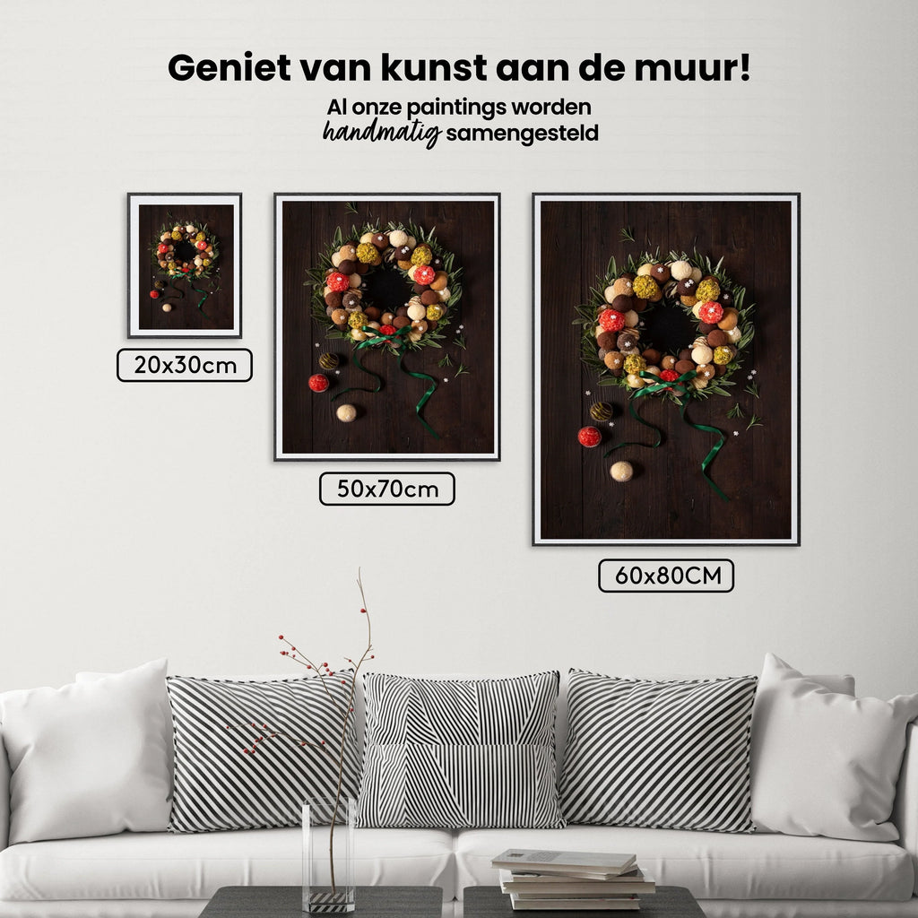 Diamond Painting - Truffes couronne de Noël