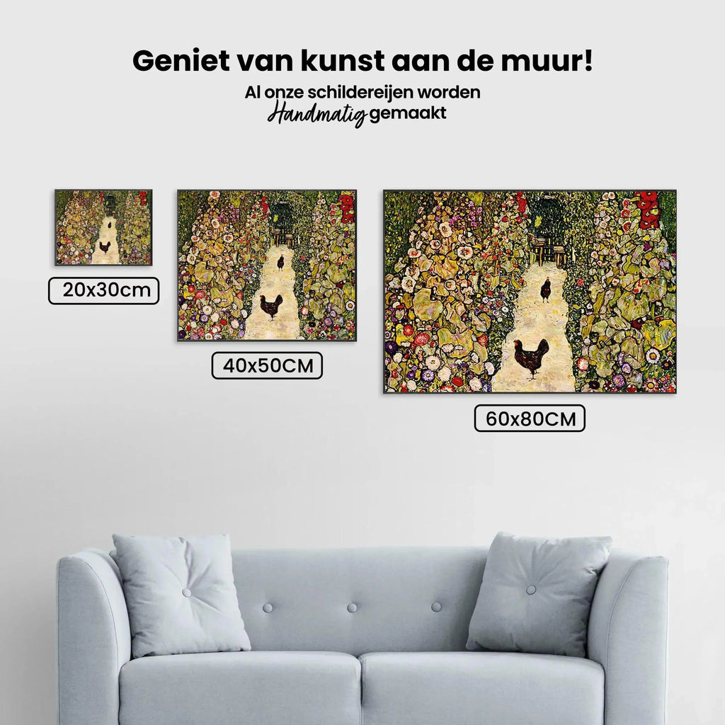 Diamond Painting - Allée de jardin avec des poules