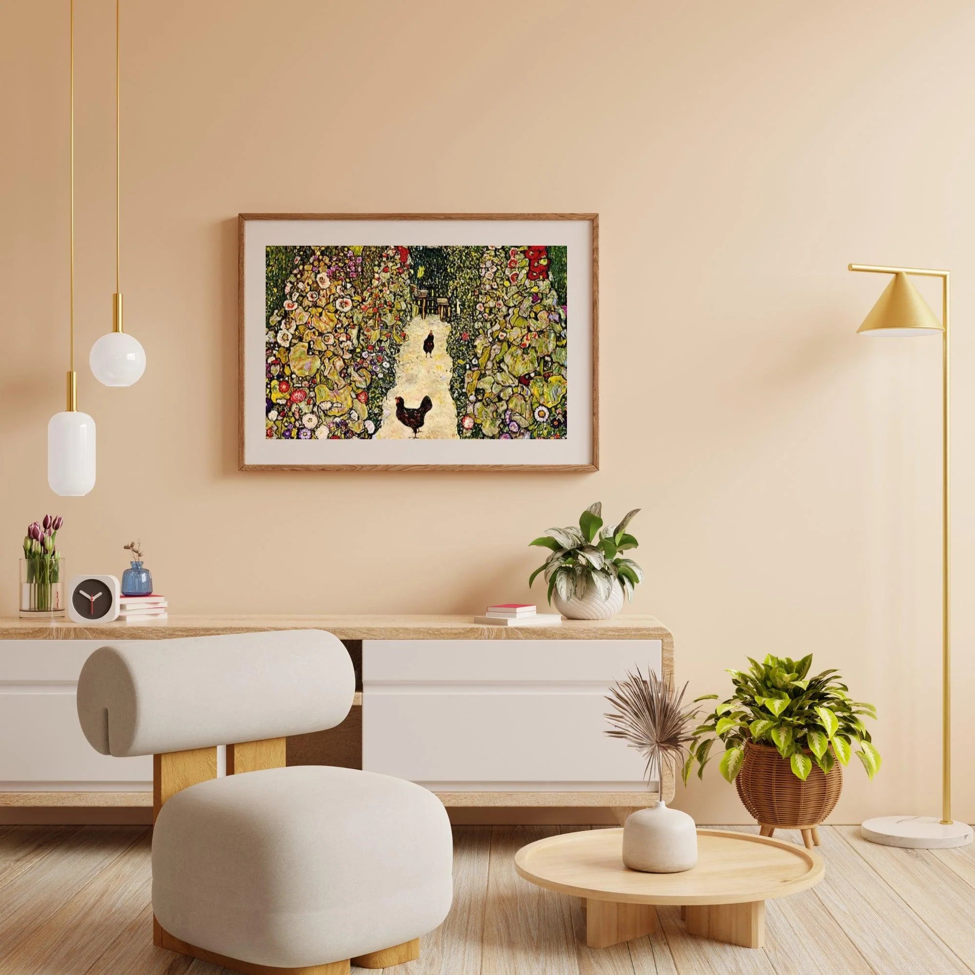 Diamond Painting - Allée de jardin avec des poules