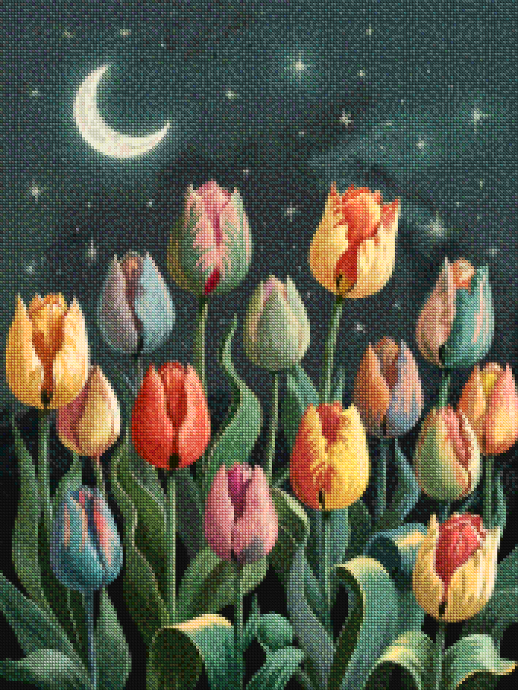 Diamond Painting - Tulipes au clair de lune