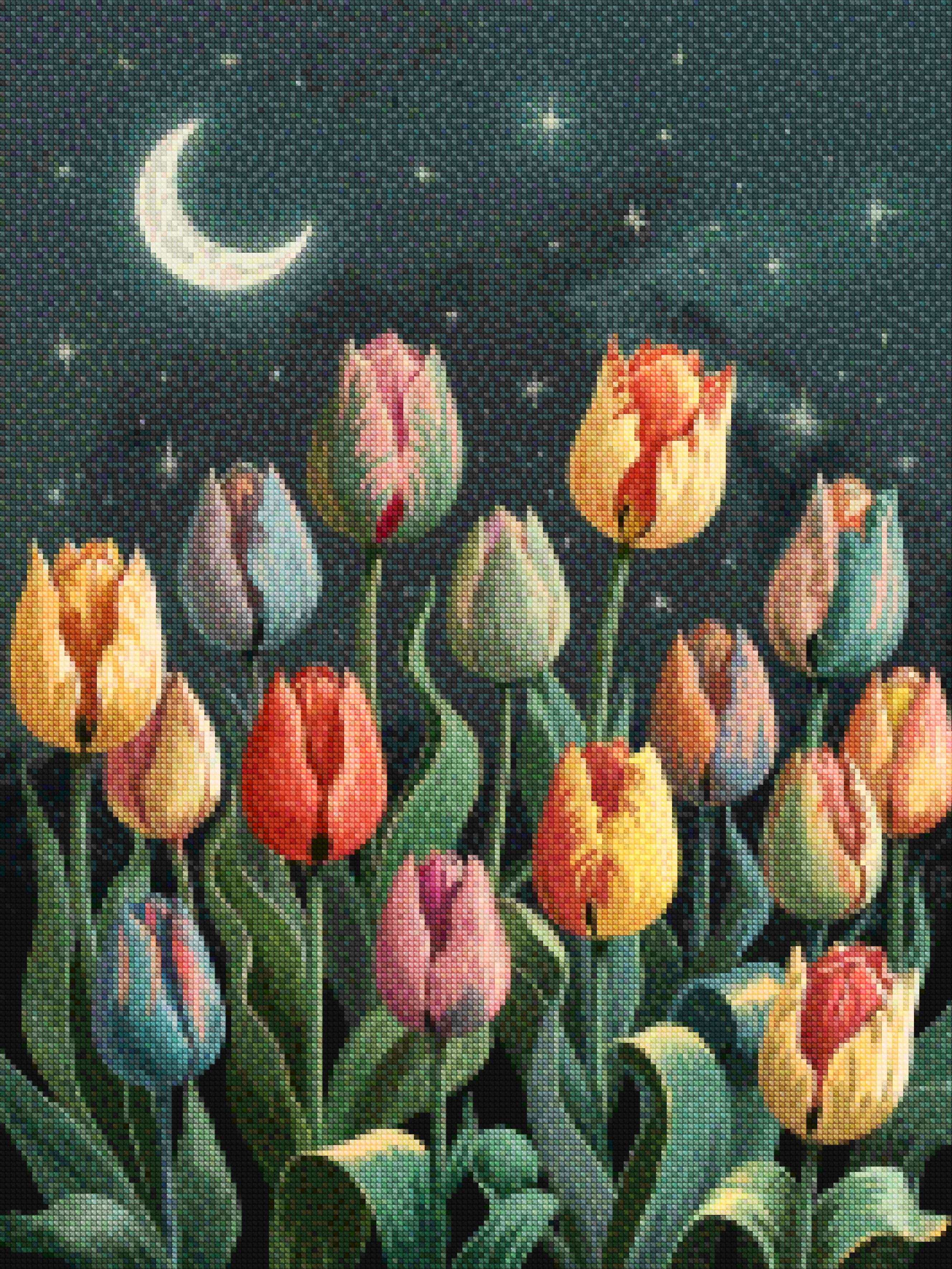 Diamond Painting - Tulipes au clair de lune