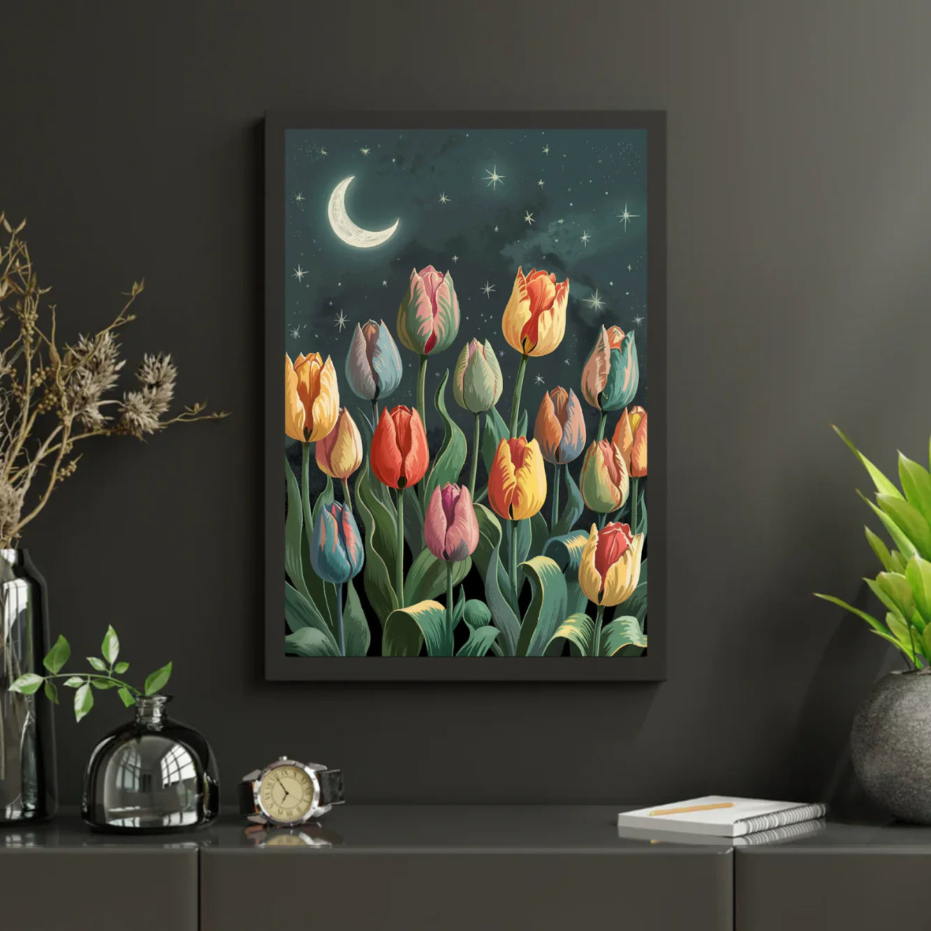 Diamond Painting - Tulipes au clair de lune