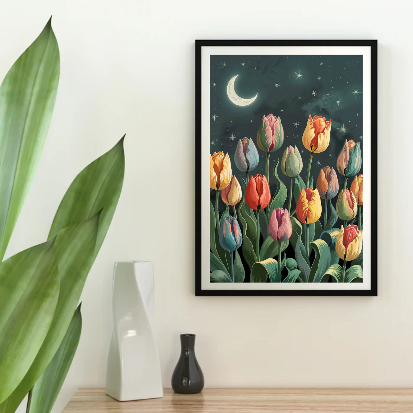 Diamond Painting - Tulipes au clair de lune