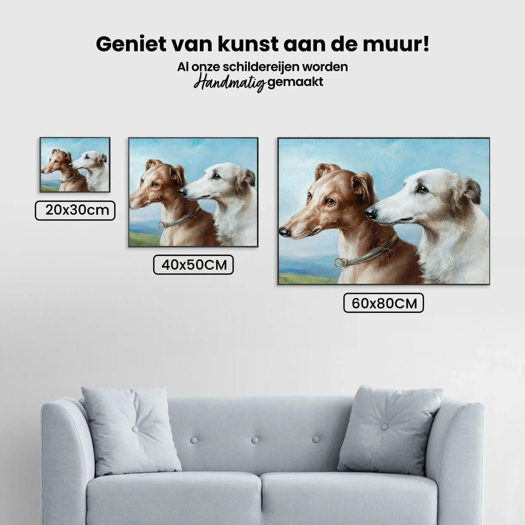 Diamond Painting - Deux chiens courants