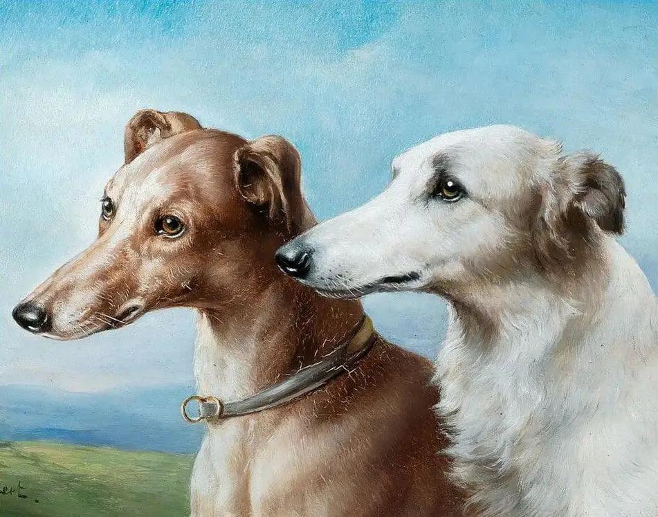 Diamond Painting - Deux chiens courants