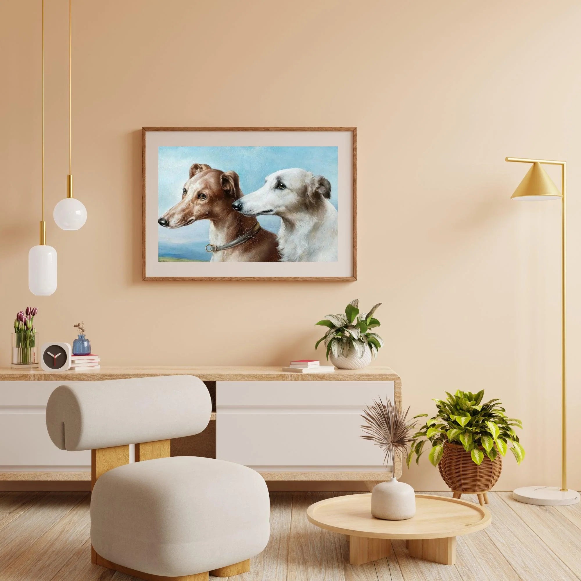 Diamond Painting - Deux chiens courants