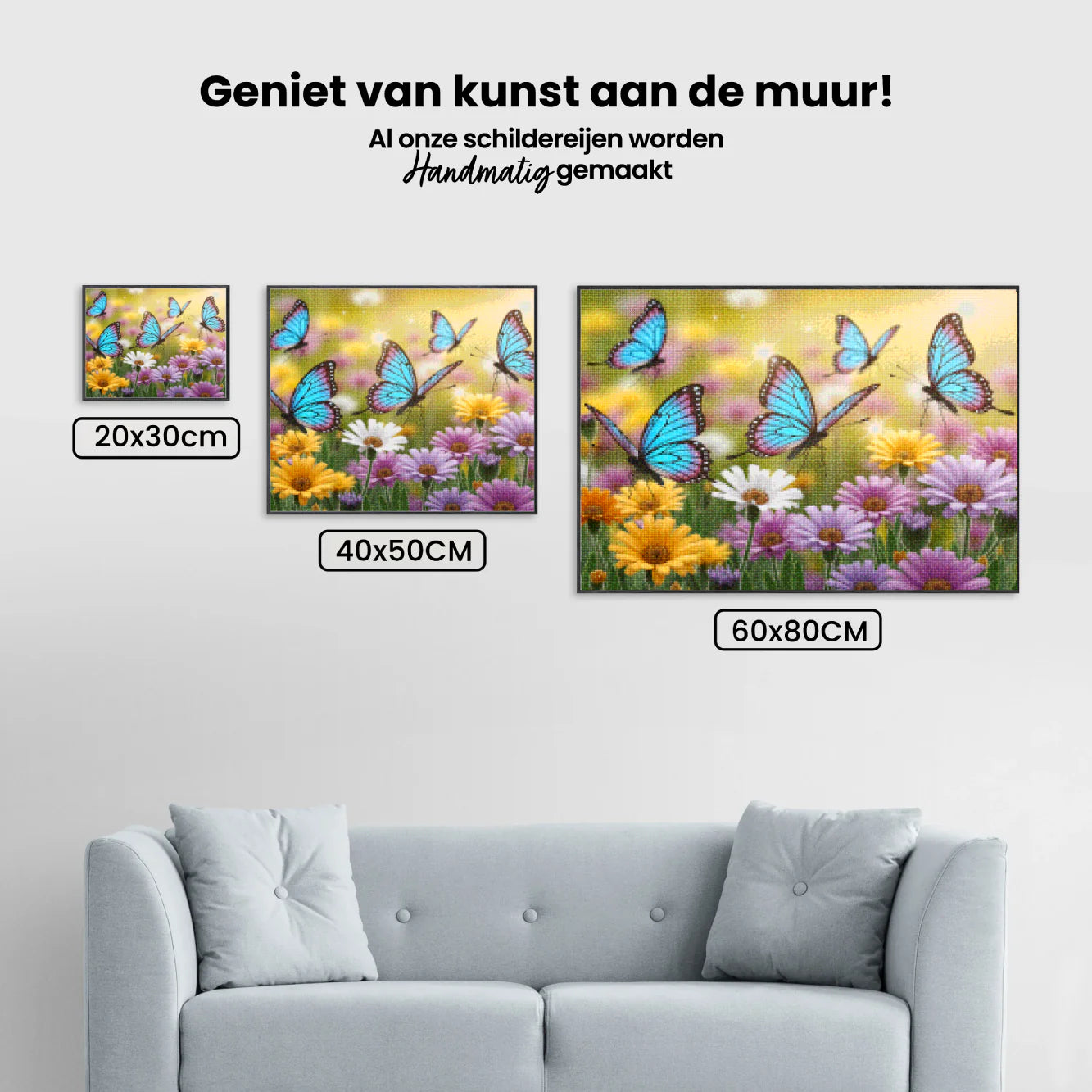 Diamond Painting - Papillons avec des ailes scintillantes sur des fleurs