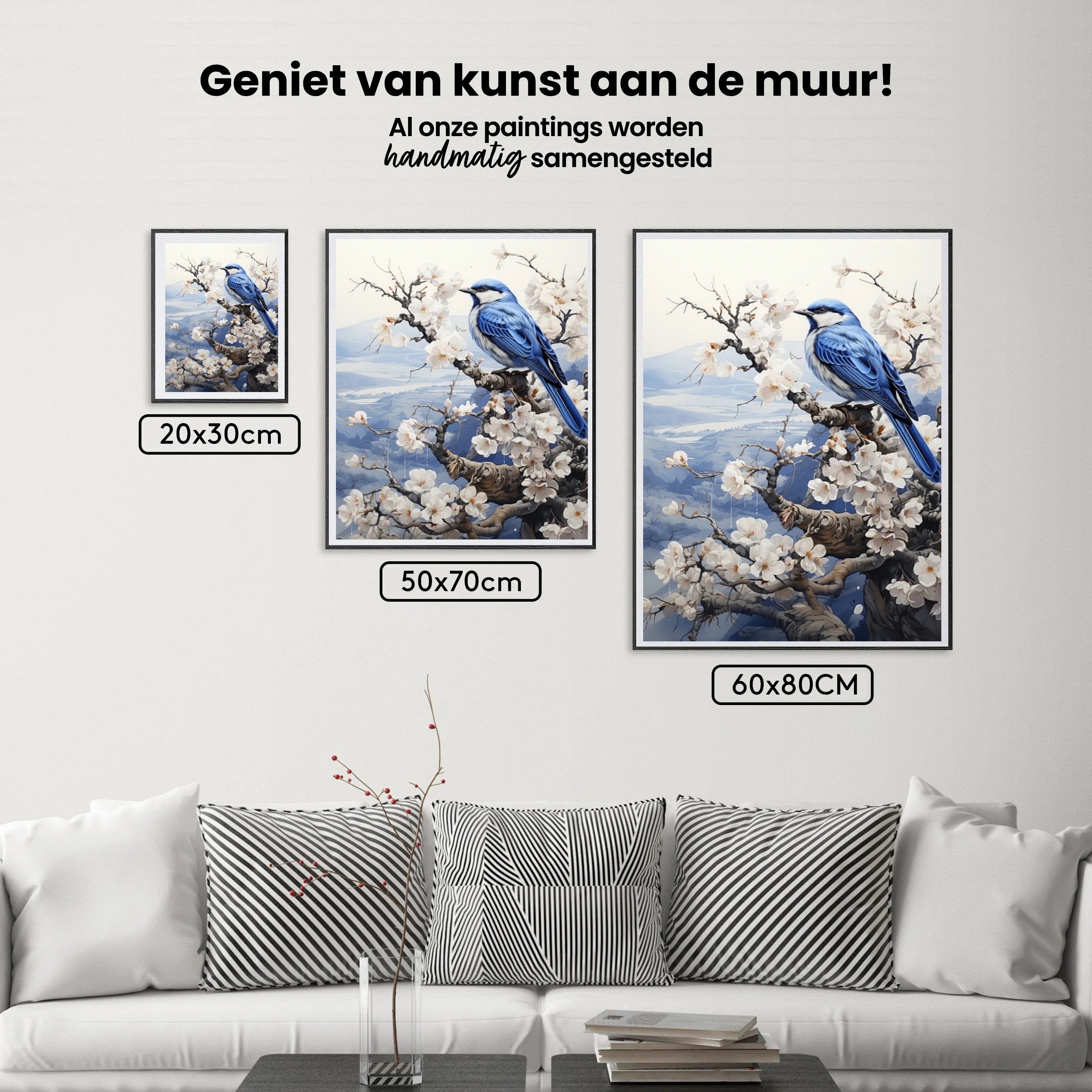 Diamond Painting - Oiseau en bleu de Delft dans un paysage d'hiver