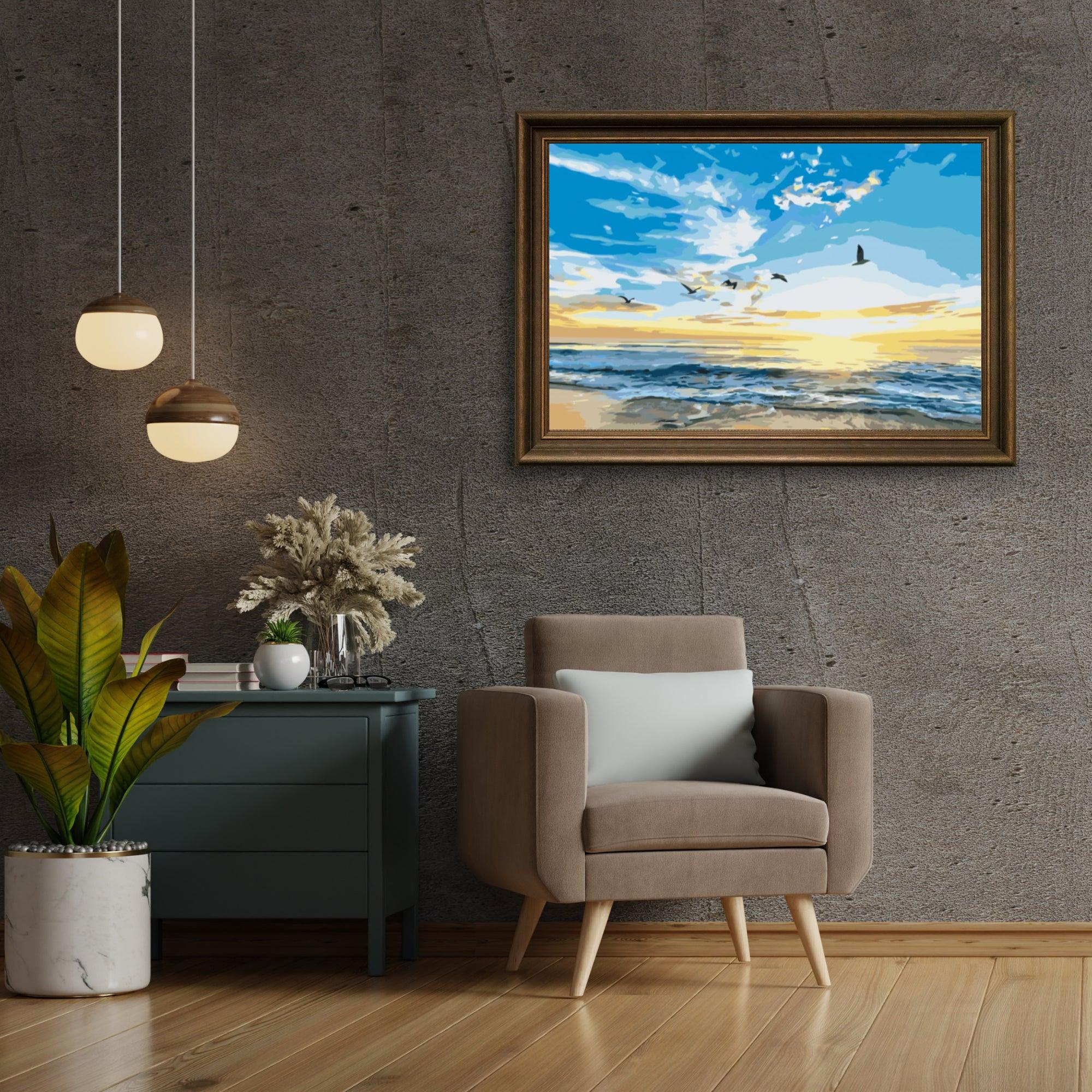 Diamond Painting - Oiseaux volant au-dessus de la mer - SEOS Shop ®