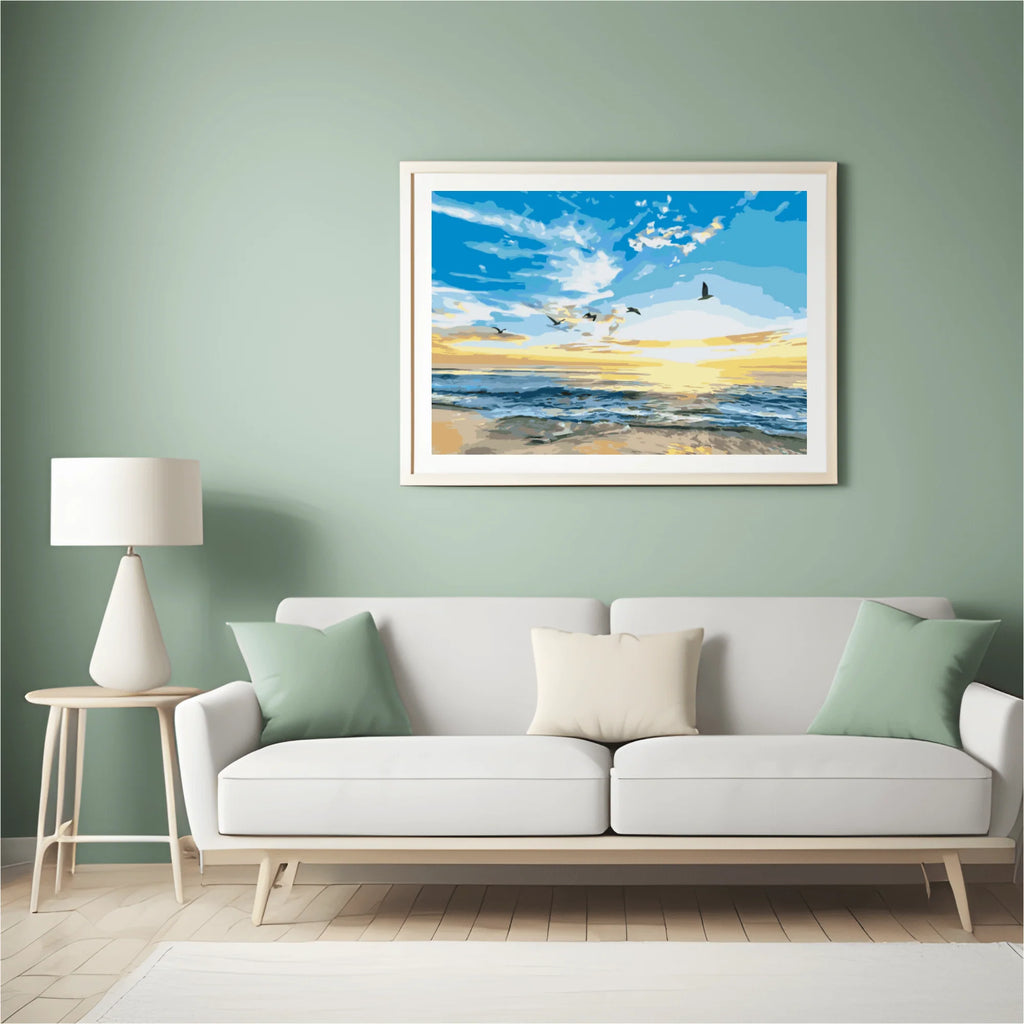 Diamond Painting - Oiseaux volant au-dessus de la mer - SEOS Shop ®