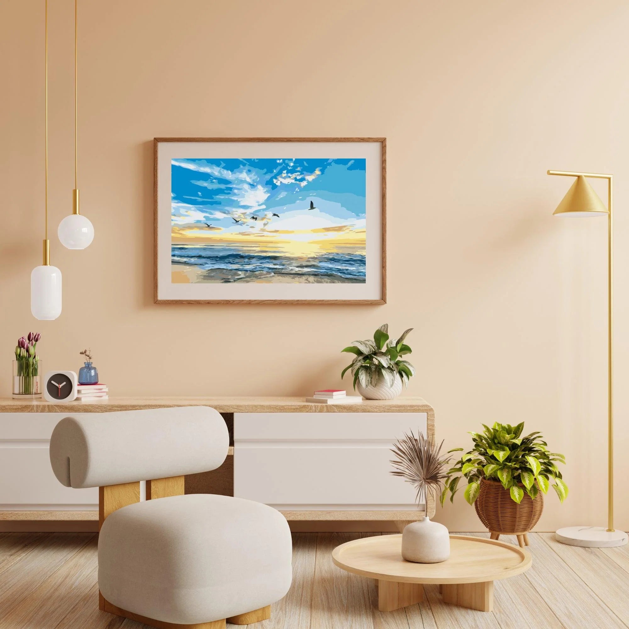 Diamond Painting - Oiseaux volant au-dessus de la mer - SEOS Shop ®