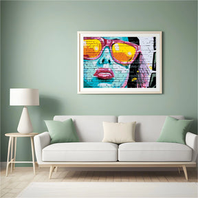 Diamond Painting - Femme avec des lunettes roses - SEOS Shop ®