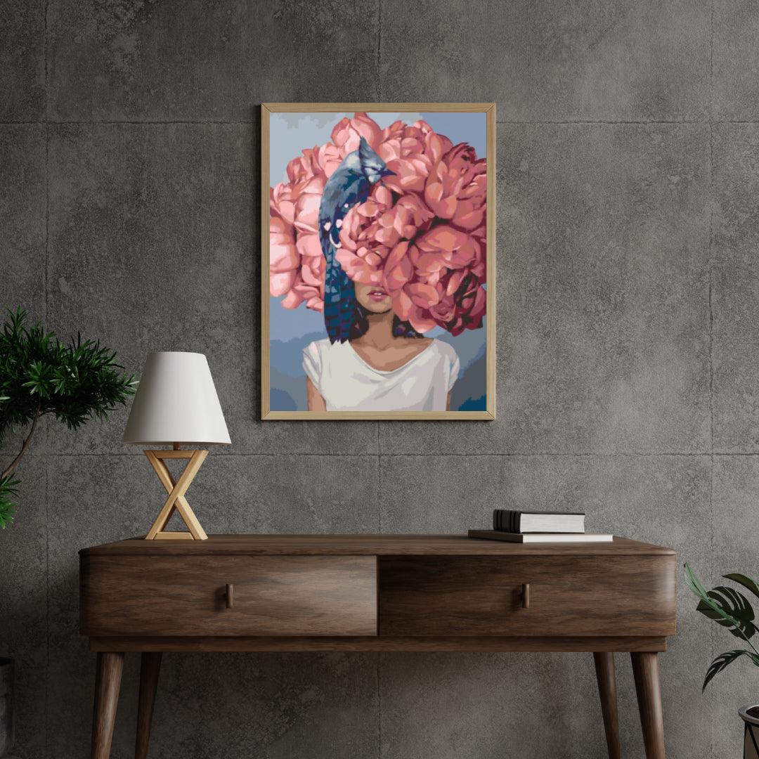 Diamond Painting - Femme cachée dans des pivoines - SEOS Shop ®