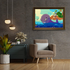 Diamond Painting - Baleine et trésor