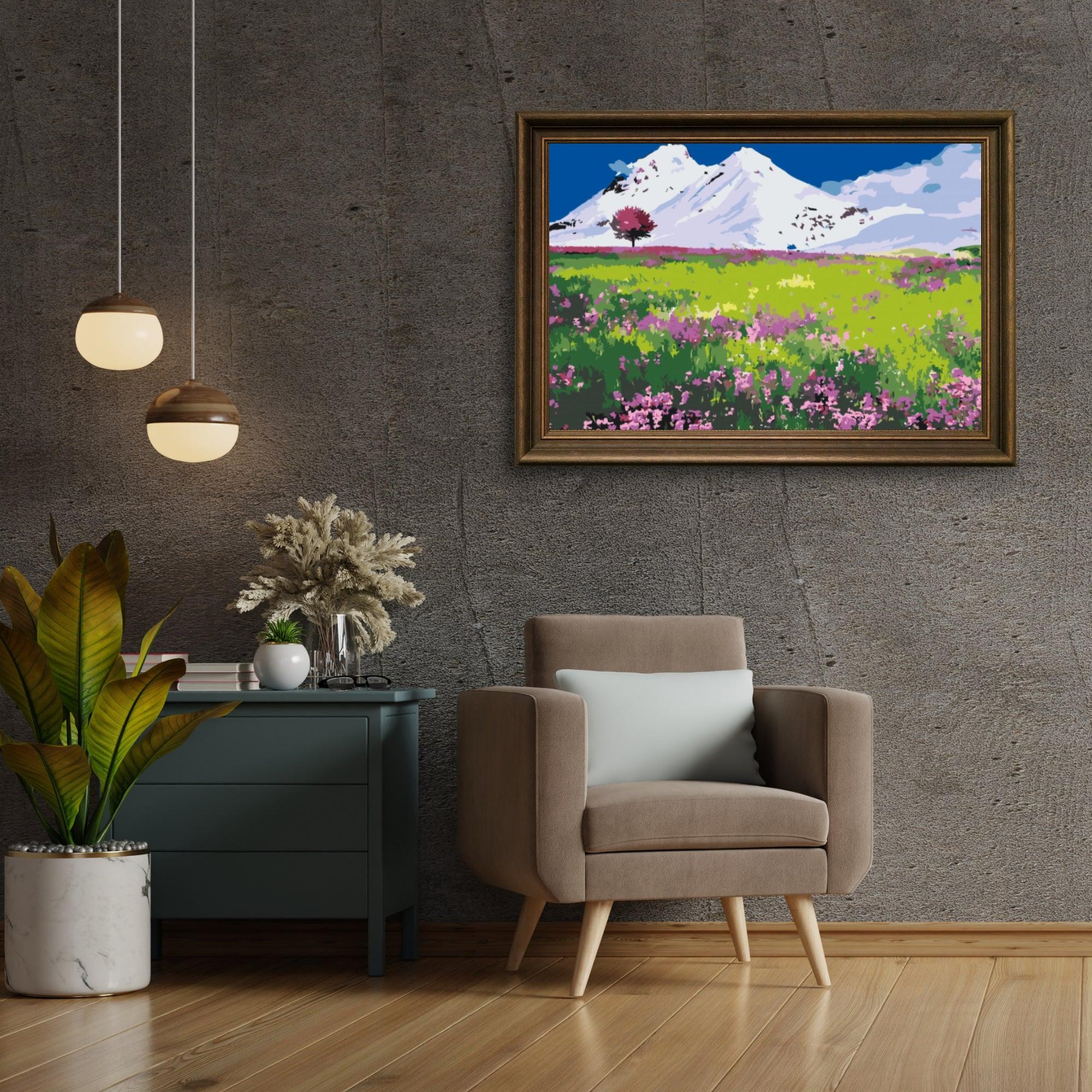 Diamond Painting - Prairie au milieu des montagnes - SEOS Shop ®
