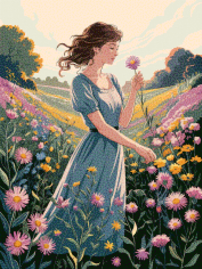 Diamond Painting - Muse de fleurs sauvages