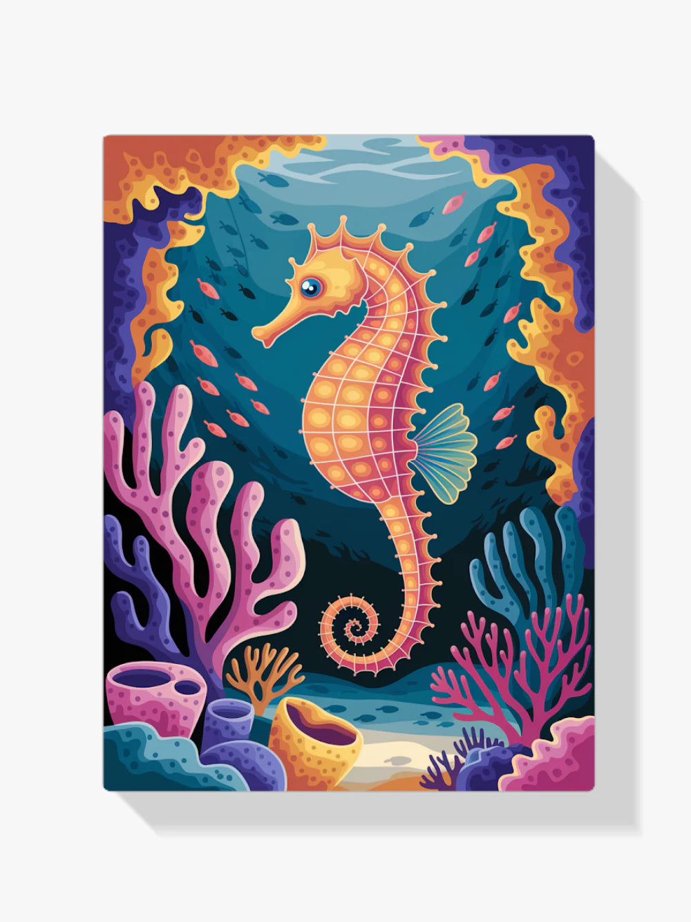 Diamond Painting - Hippocampe dans un récif corallien coloré