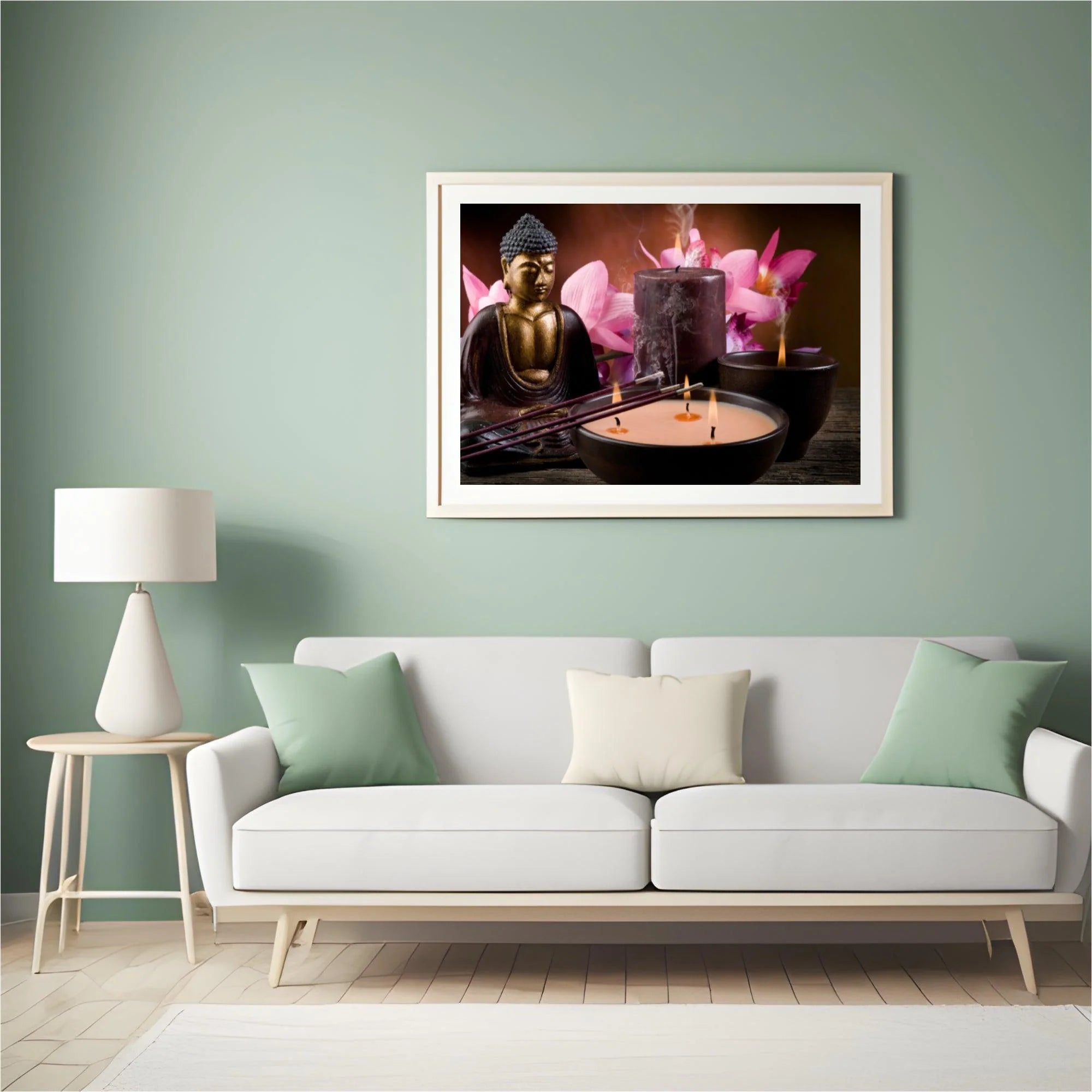 Diamond Painting Bouddha avec des bougies et des fleurs – SEOS Shop ®