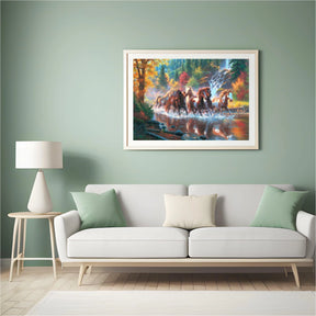 Diamond Painting Groupe chevaux dans l'eau - SEOS Shop ®