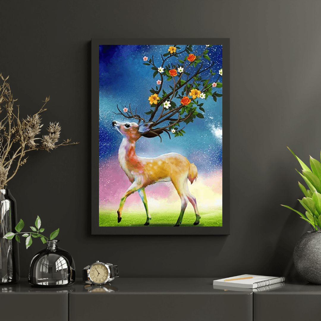 Diamond Painting Cerfs et Fleurs Corne - SEOS Shop ®