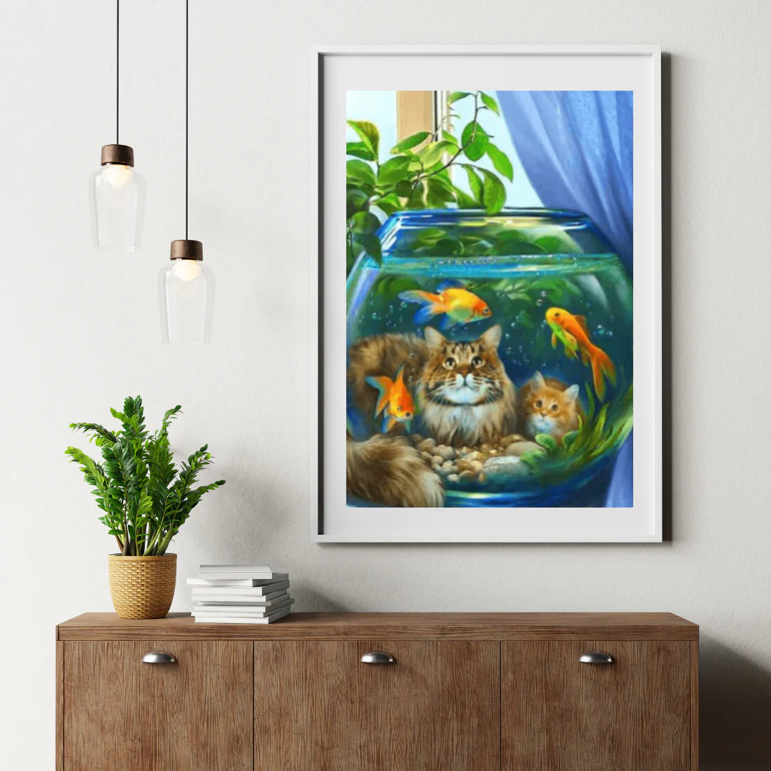 Diamond Painting Chat Avec Poisson - SEOS Shop ®