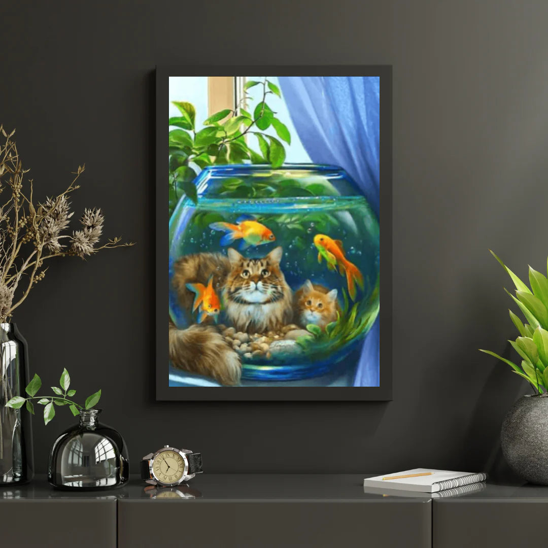 Diamond Painting Chat Avec Poisson - SEOS Shop ®