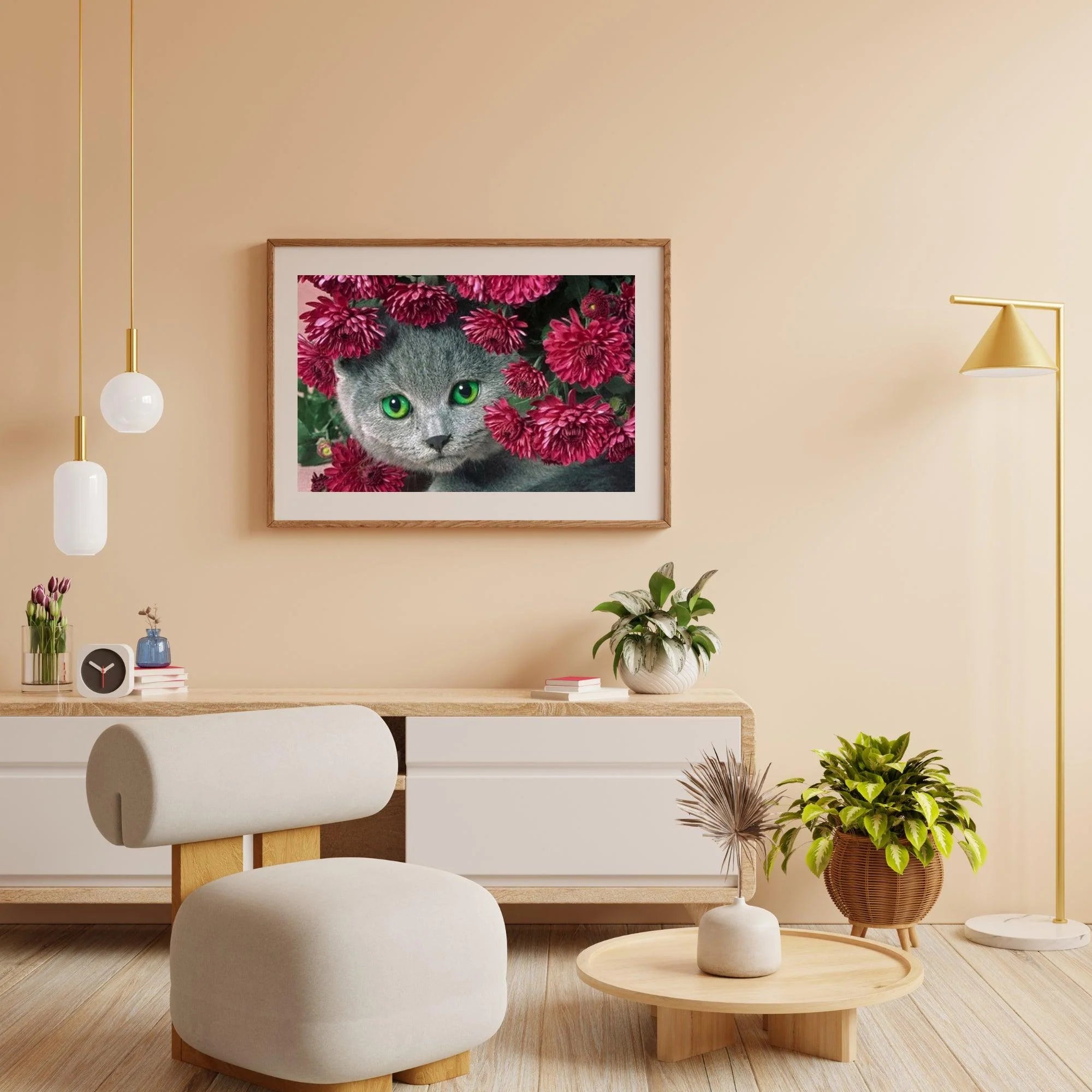 Diamond Painting Chat avec des fleurs - SEOS Shop ®