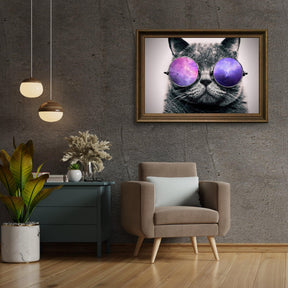 Diamond Painting Chat avec des lunettes violettes - SEOS Shop ®