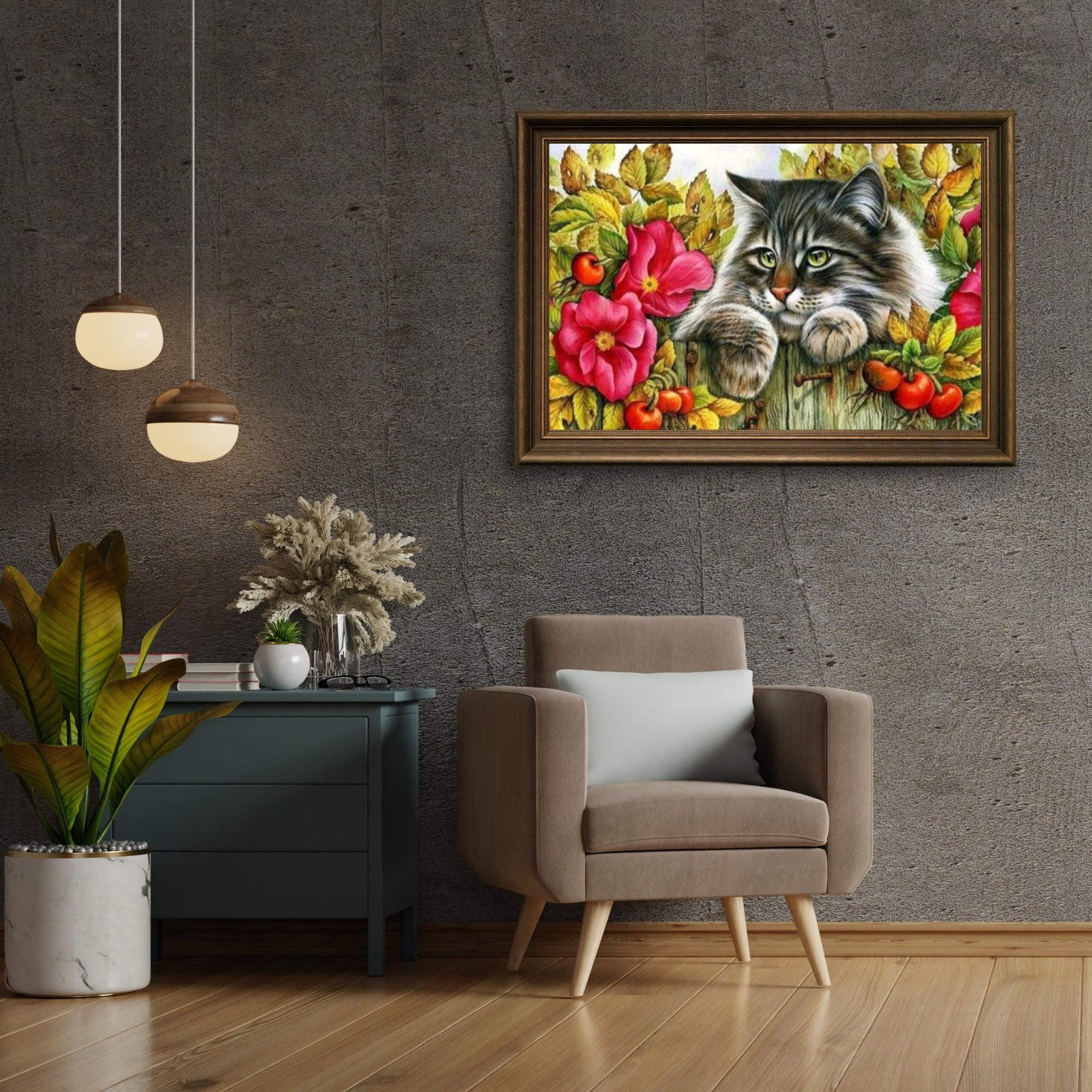 Diamond Painting Chat sur la clôture - SEOS Shop ®