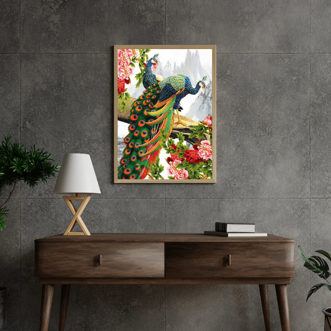 Diamond Painting Belle paon avec fleur - SEOS Shop ®