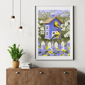 Diamond Painting Oiseau dans le jardin de fleurs - SEOS Shop ®