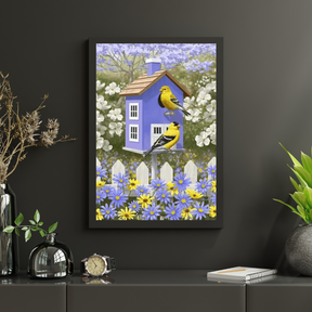 Diamond Painting Oiseau dans le jardin de fleurs - SEOS Shop ®