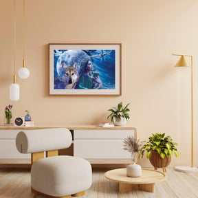 Diamond Painting Femme avec Loup et Hibou - SEOS Shop®