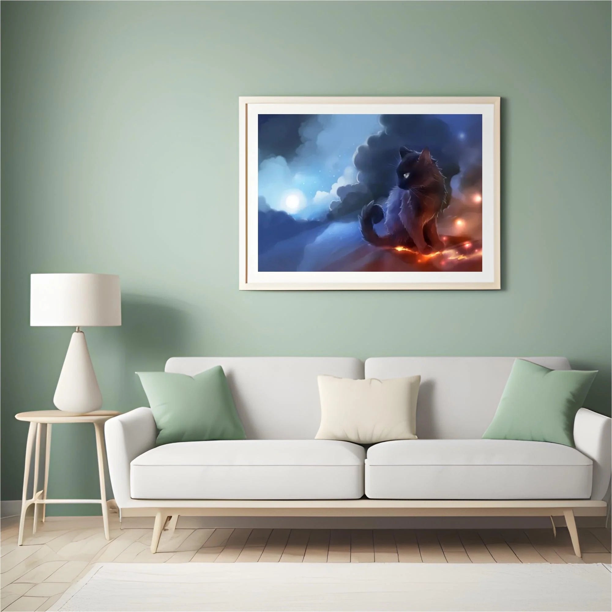 Diamond Painting Chat Noir avec volcan - SEOS Shop ®