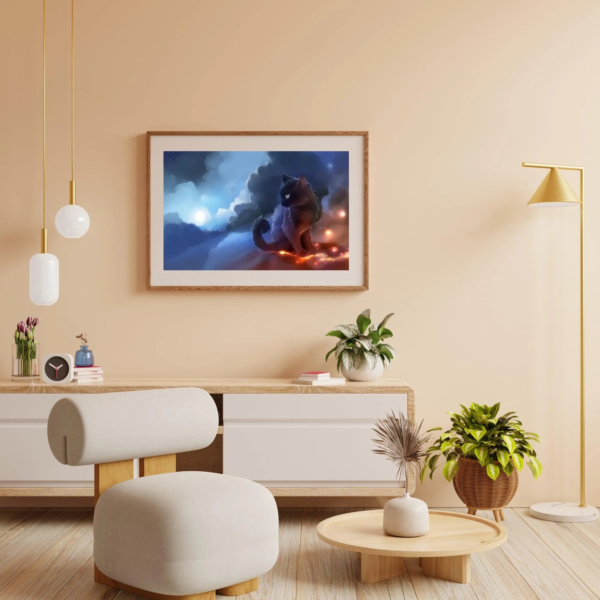 Diamond Painting Chat Noir avec volcan - SEOS Shop ®