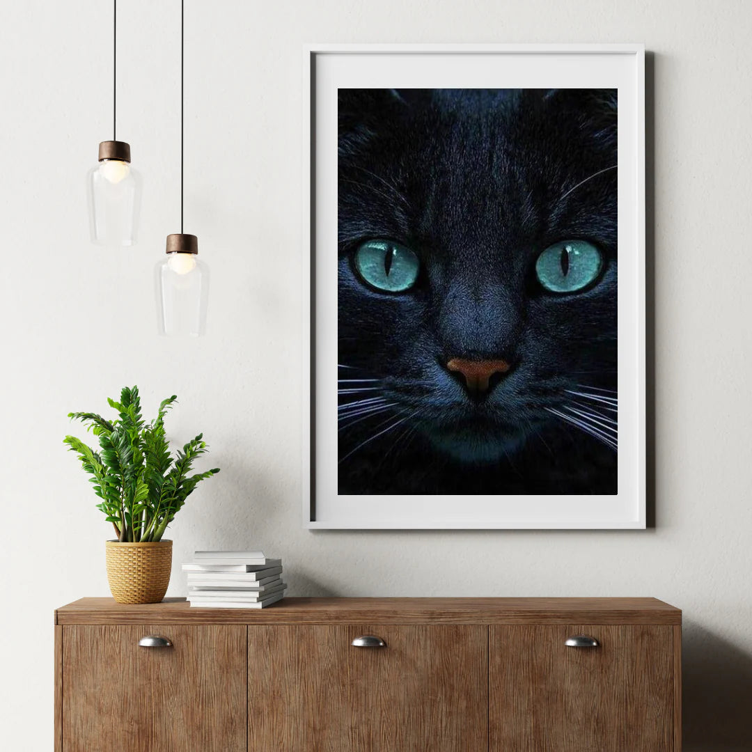 Diamond Painting Chat noir et yeux bleus - SEOS Shop ®