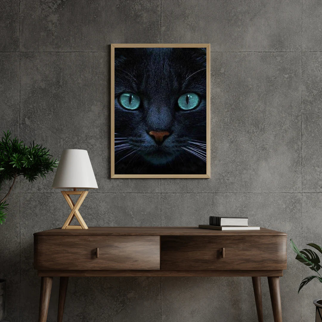 Diamond Painting Chat noir et yeux bleus - SEOS Shop ®