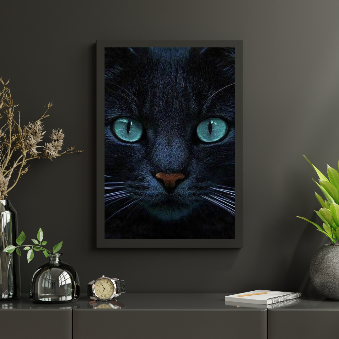 Diamond Painting Chat noir et yeux bleus - SEOS Shop ®
