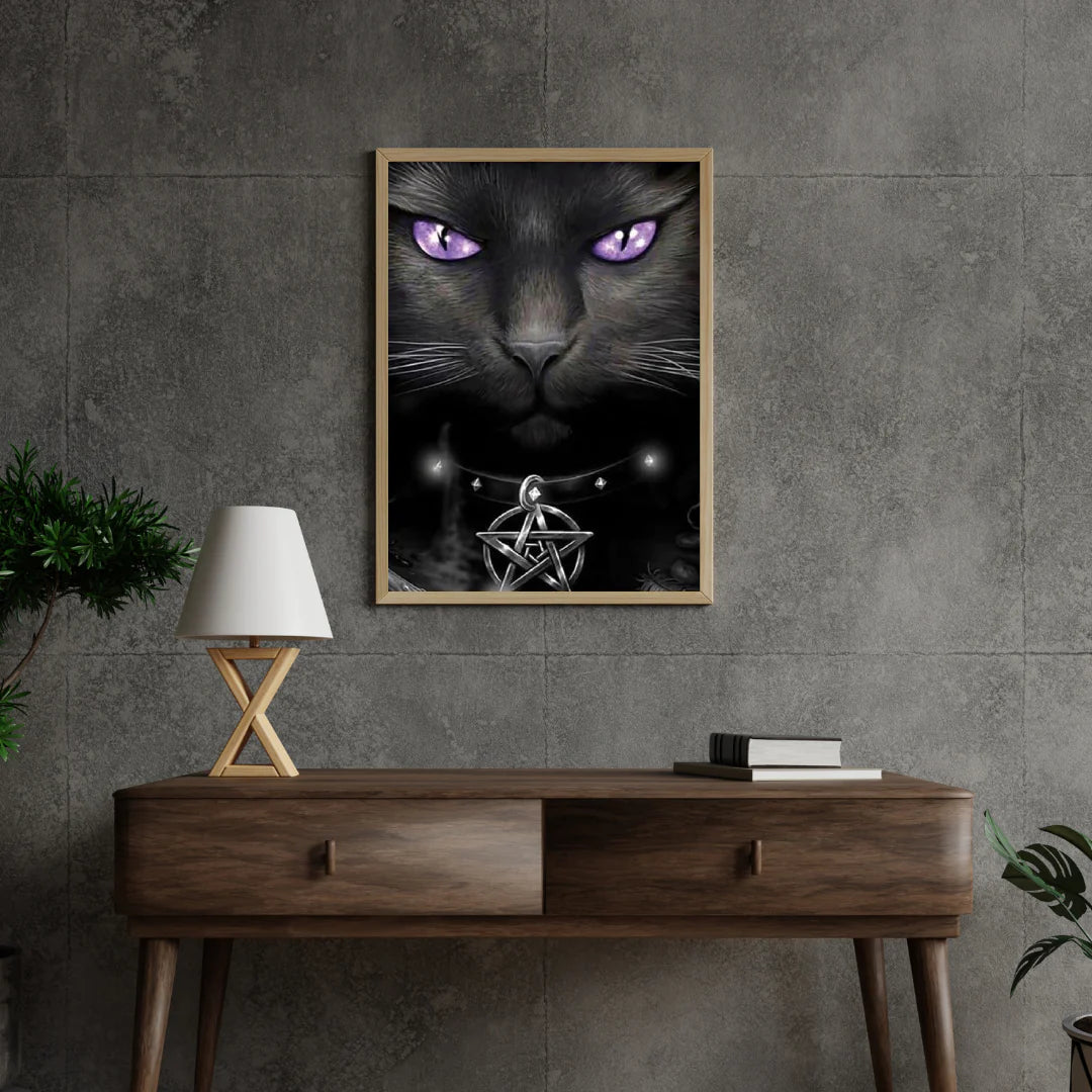 Diamond Painting Chat noir et yeux violets - SEOS Shop ®