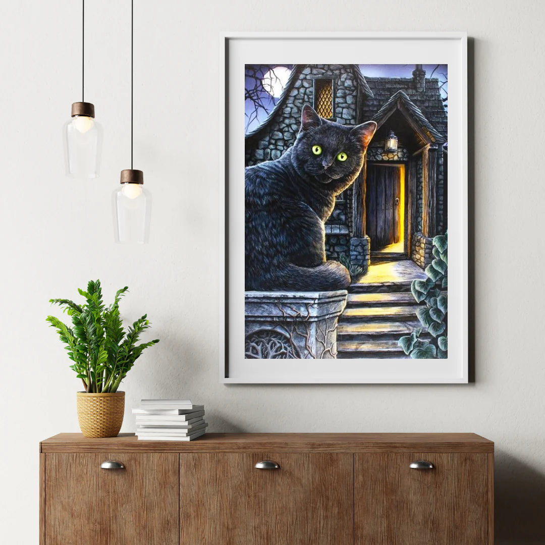 Diamond Painting Chat noir aux yeux verts - SEOS Shop ®