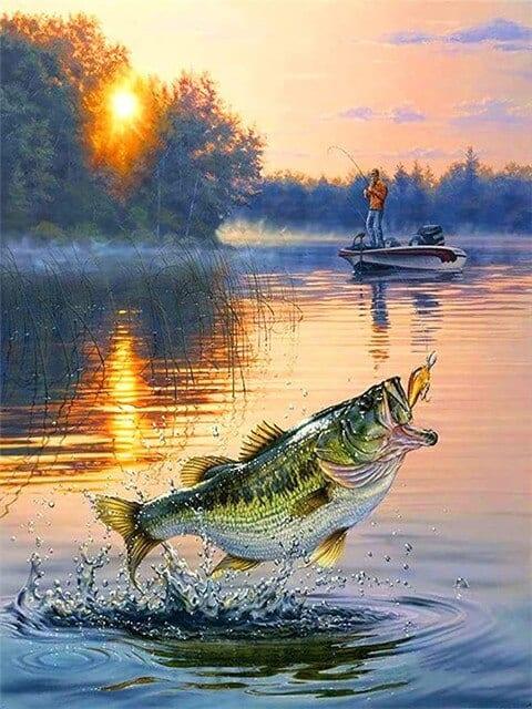 Diamond Painting attraper des poissons en bateau - SEOS Shop ®