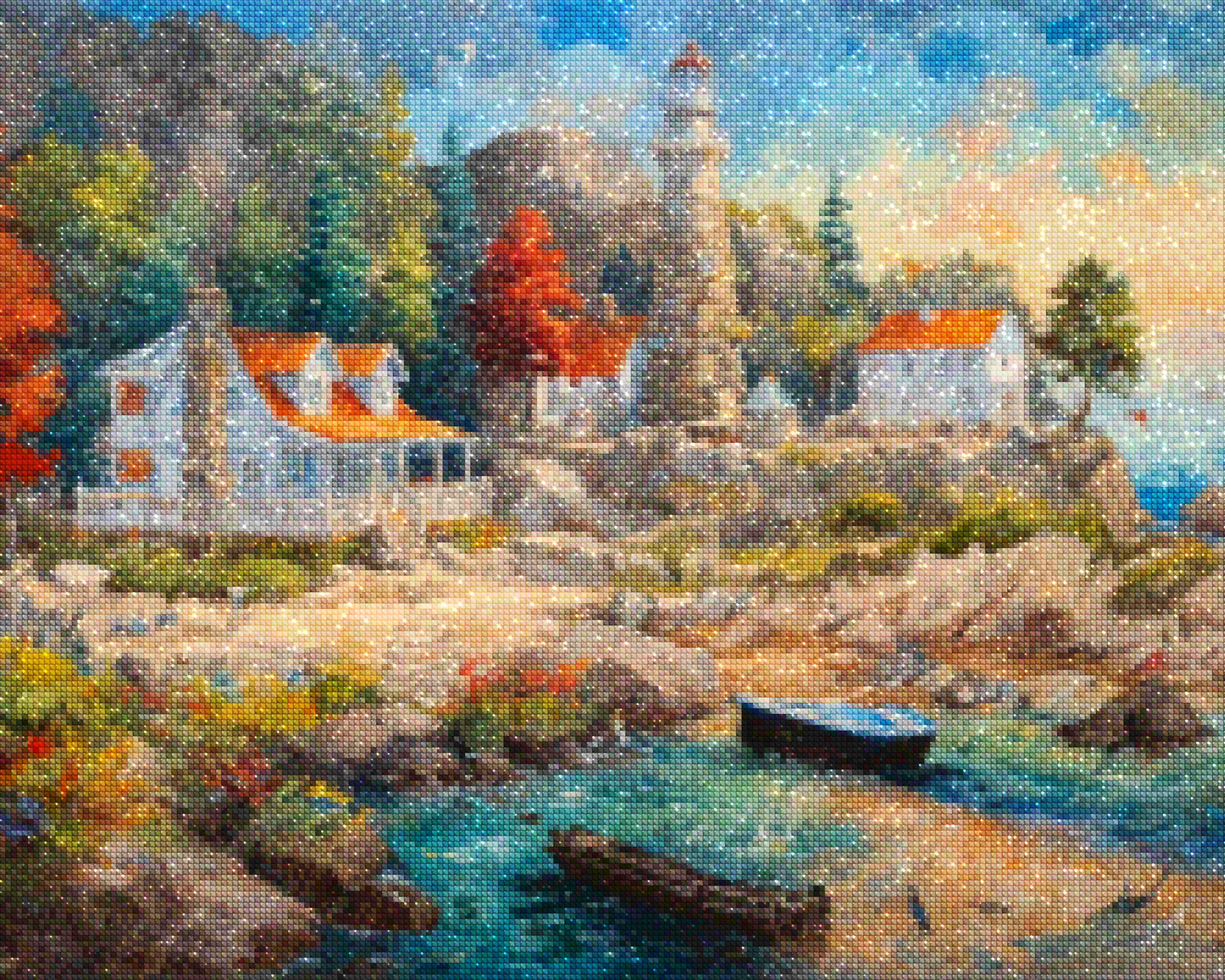 Diamond Painting - Maison au bord d'une rive - SEOS Shop ®
