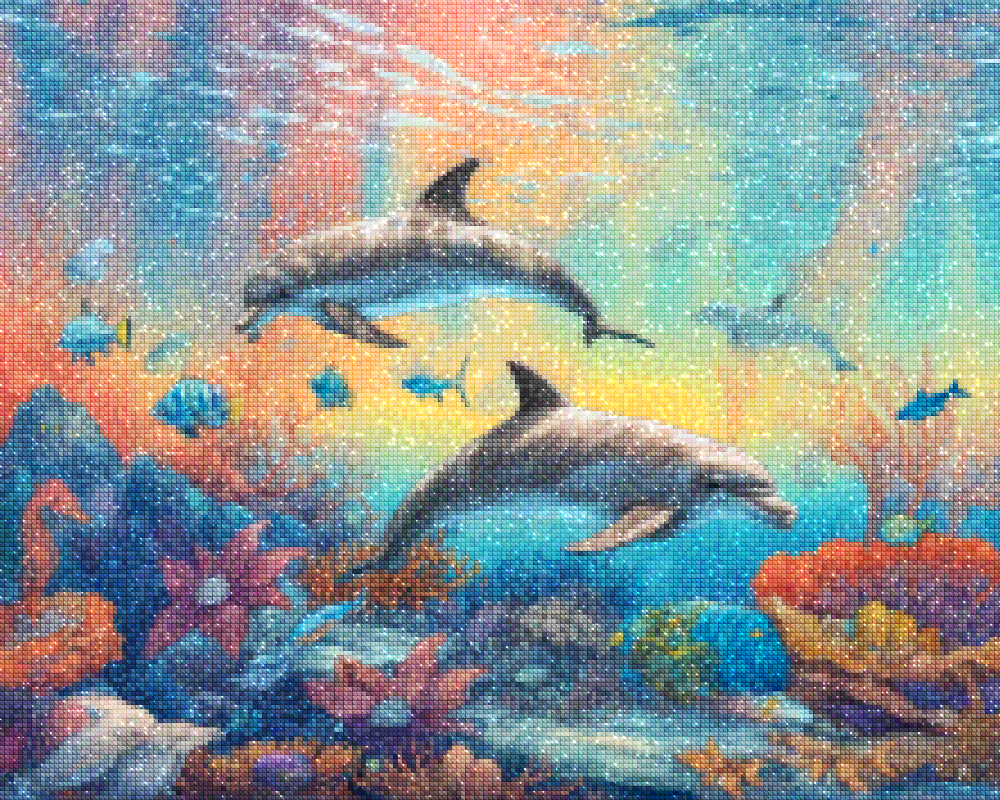 Diamond Painting - Dauphins arc-en-ciel - SEOS Shop ®