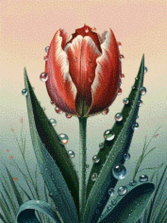 Diamond Painting - Goutte de rosée carmin