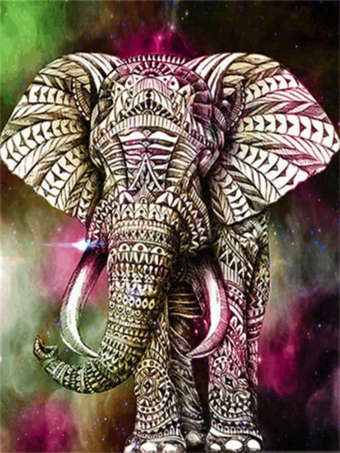 Diamond Painting Éléphant Vert Rose - SEOS Shop ®