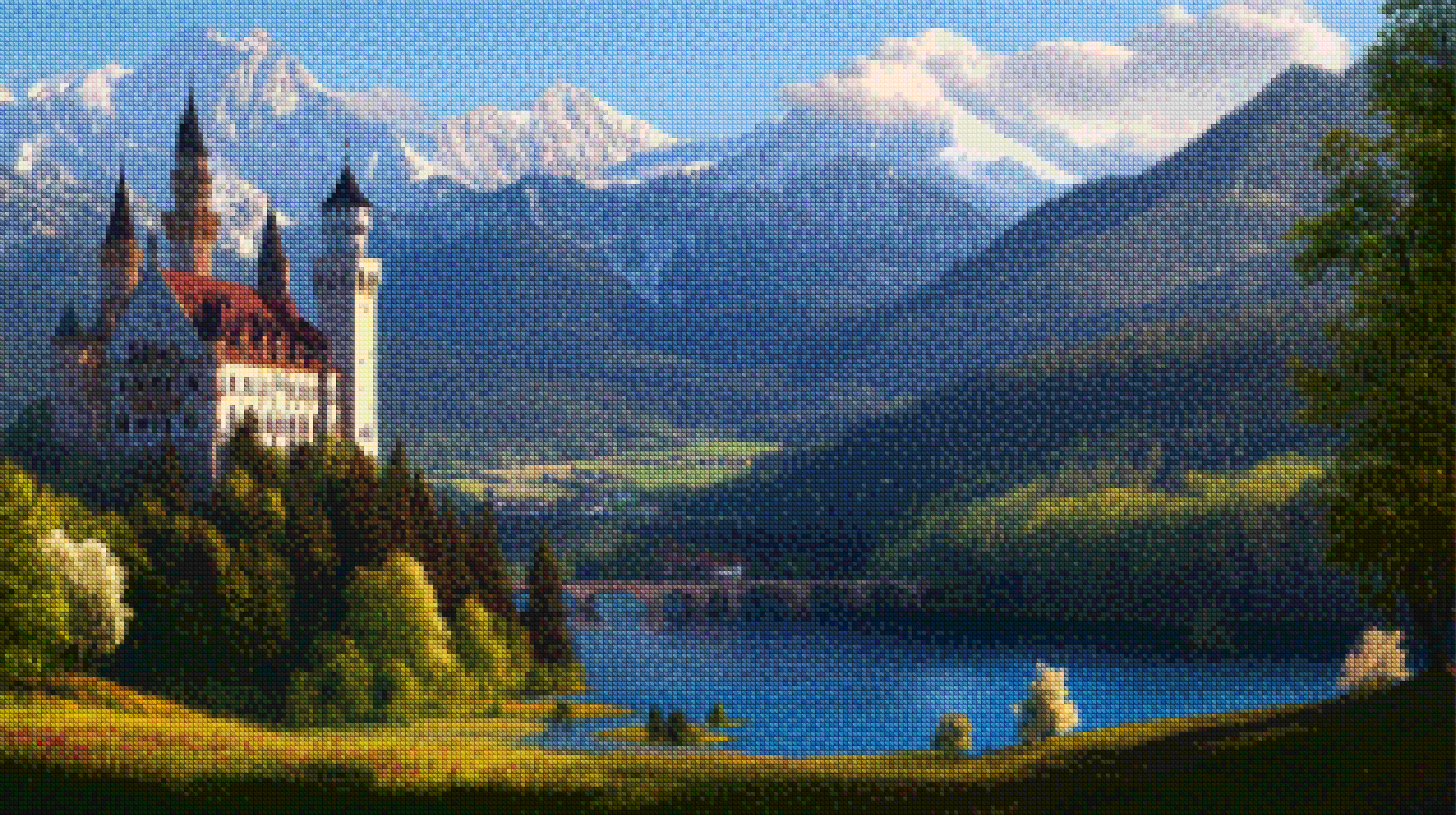 Diamond Painting - Château de montagne mystique