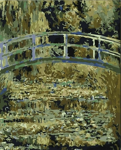 Diamond Painting Pont au-dessus d'un étang avec des nénuphars - SEOS Shop ®