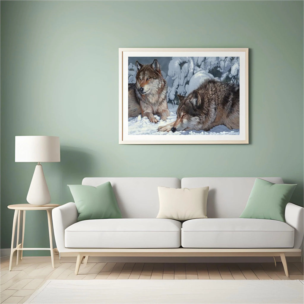 Diamond Painting - Peaceful Greys : Loup Captivant
