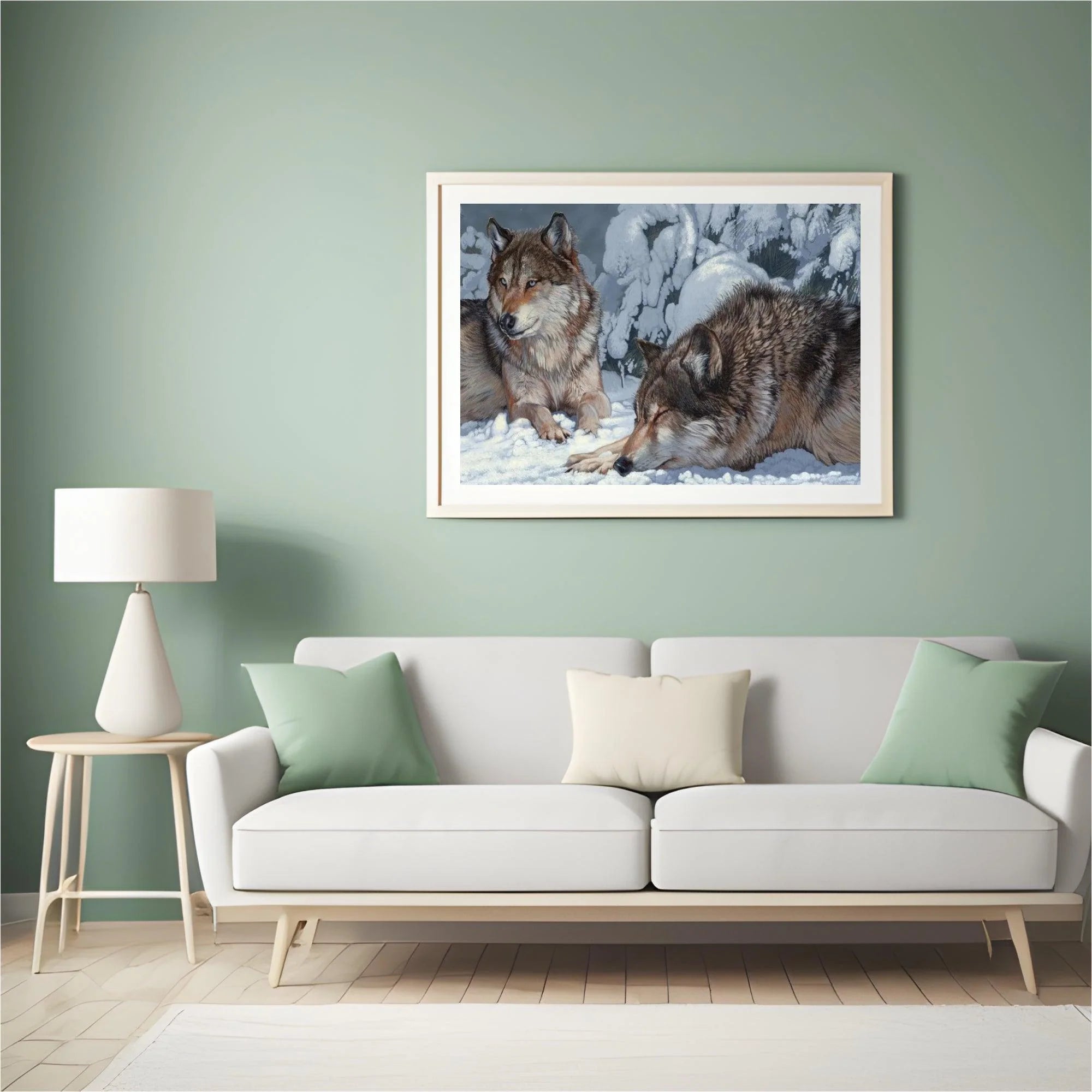 Diamond Painting - Peaceful Greys : Loup Captivant